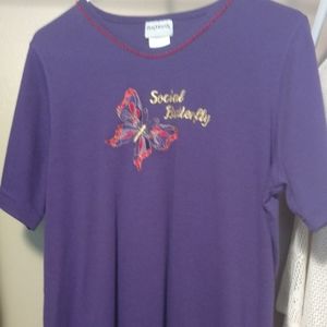 Fancy Purple Tee With Butterfly